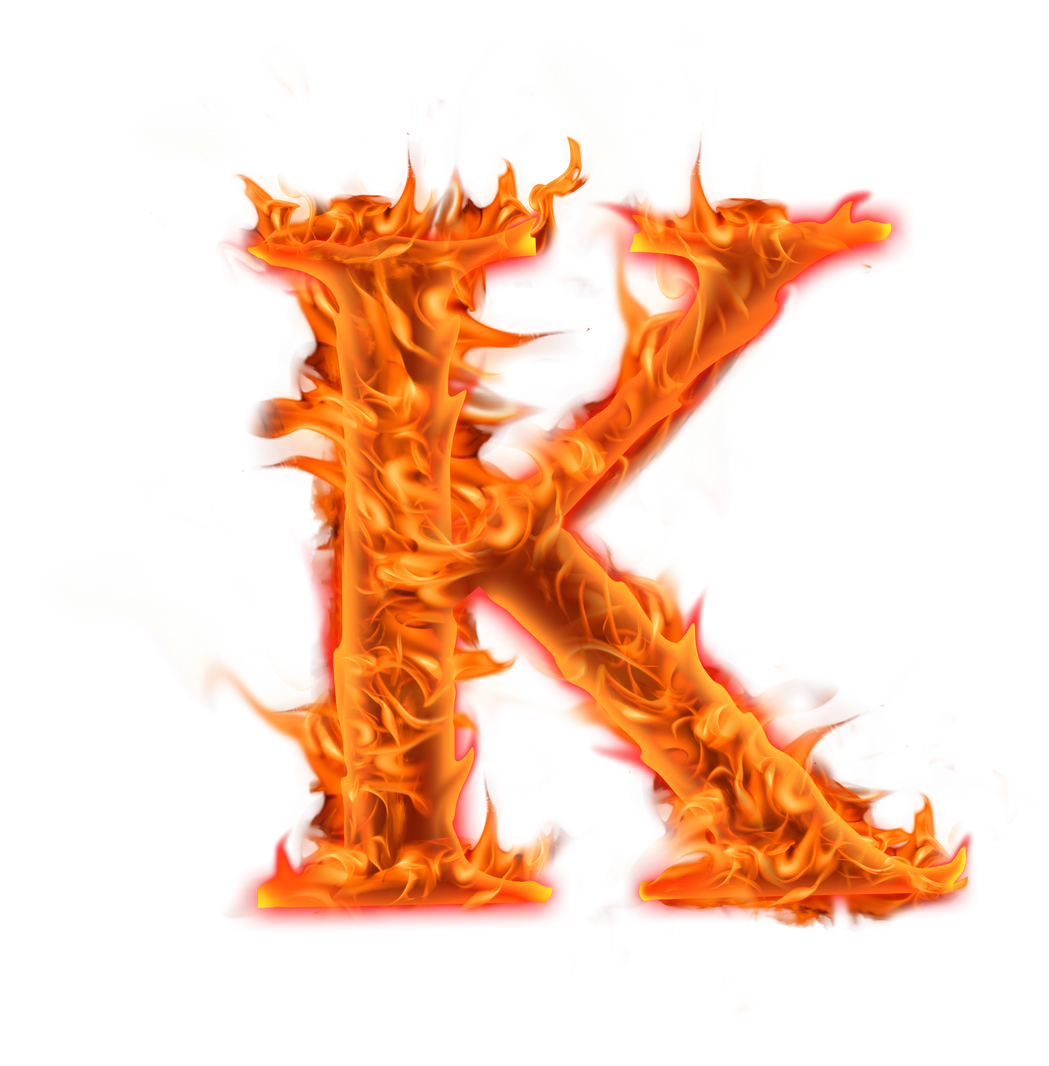 capital  K Fire Alphabet Letters icon design