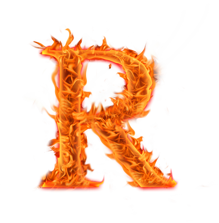 capital  R Fire Alphabet Letters icon design