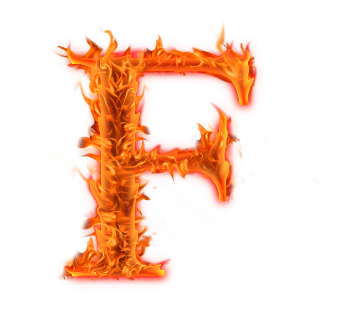 capital  F Fire Alphabet Letters icon design
